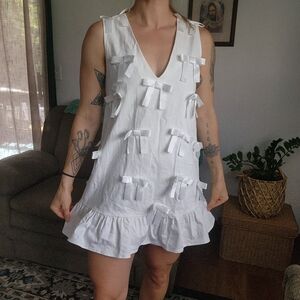 Sister Jane Bloom Bow Mini Dress Size Medium